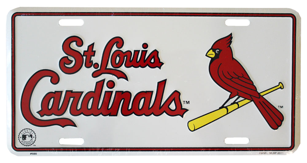 St. Louis Cardinals Baseball Lightweight Metal License Plate