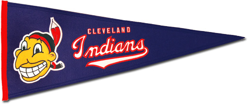 Rare Early 12" CLEVELAND INDIANS Original Felt Pennant-CHIEF WAHOO-Unique  Size