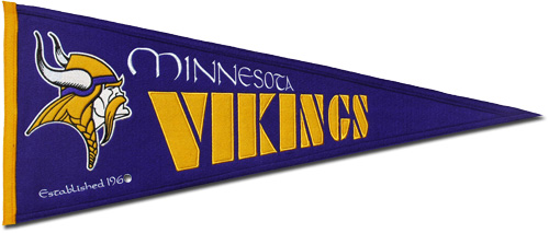 Minnesota Vikings Throwback Vintage Retro Pennant Flag