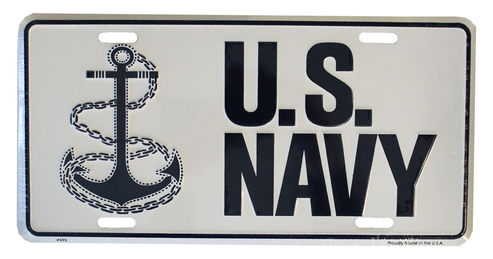 Buy Navy License Plate (white) | Flagline