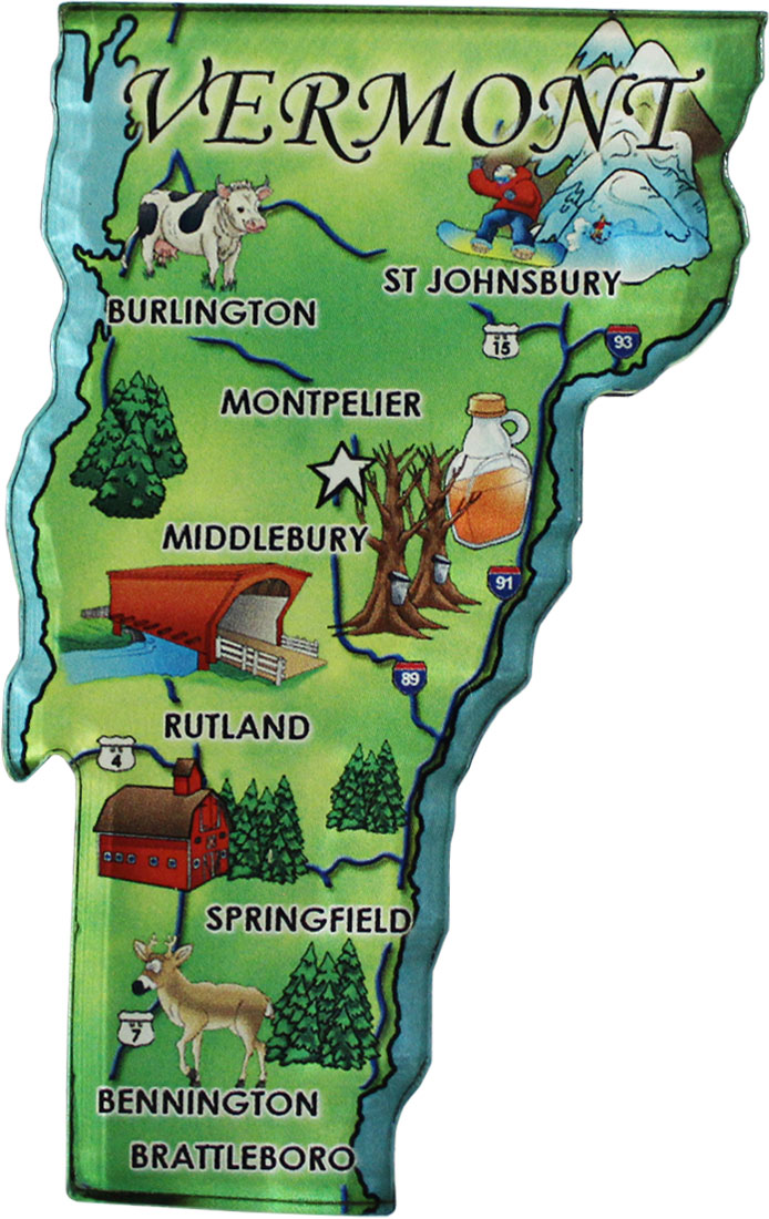 Buy Vermont Acrylic State Map Magnet | Flagline