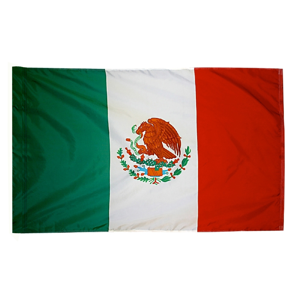 Buy Mexico - 3'X5' Nylon Flag (Pole Hem) | Flagline