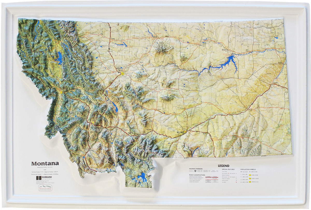 Laminated Map Large Detailed Elevation Map Of Montana - vrogue.co