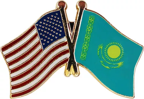 USA and Kazakhstan Friendship Lapel Pin