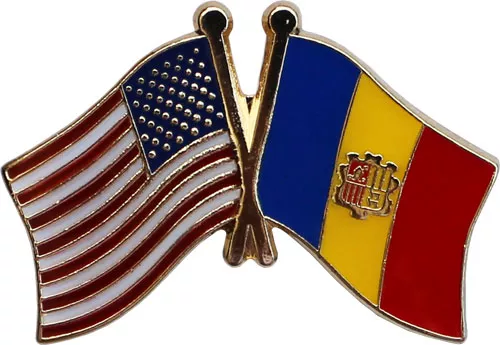 USA and Andorra Friendship Lapel Pin