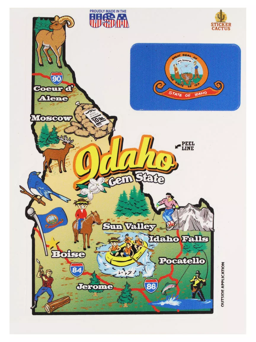 Idaho State Map Sticker