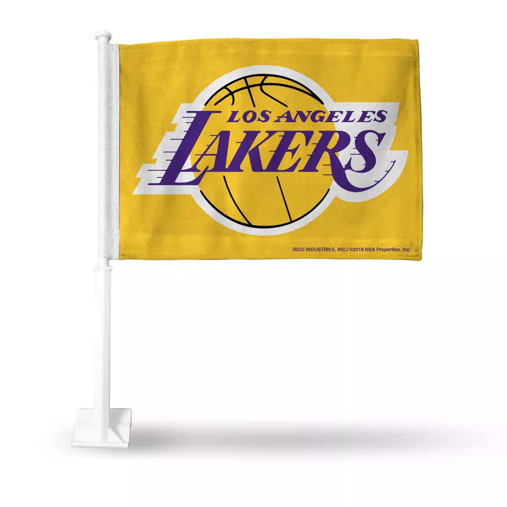 Lakers Yellow Car Flag