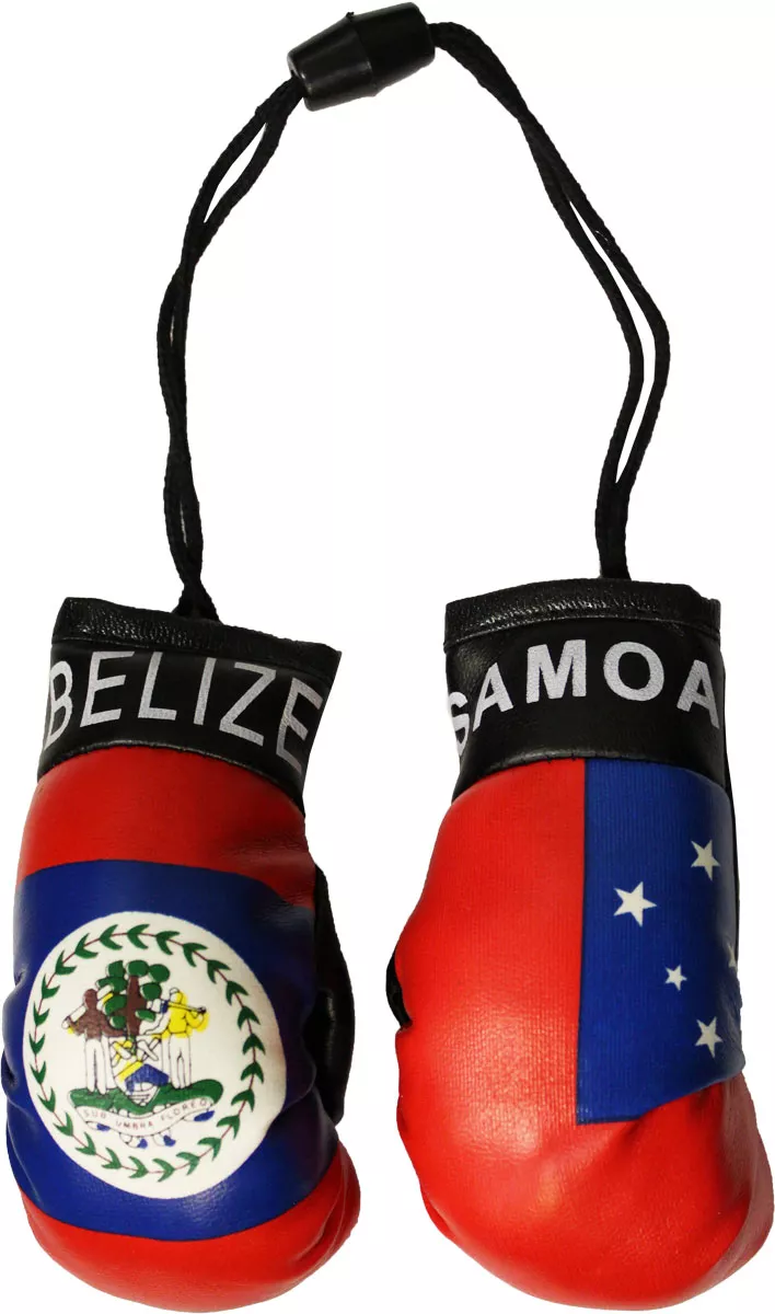 Belize and Samoa Flag Novelty Boxing Gloves