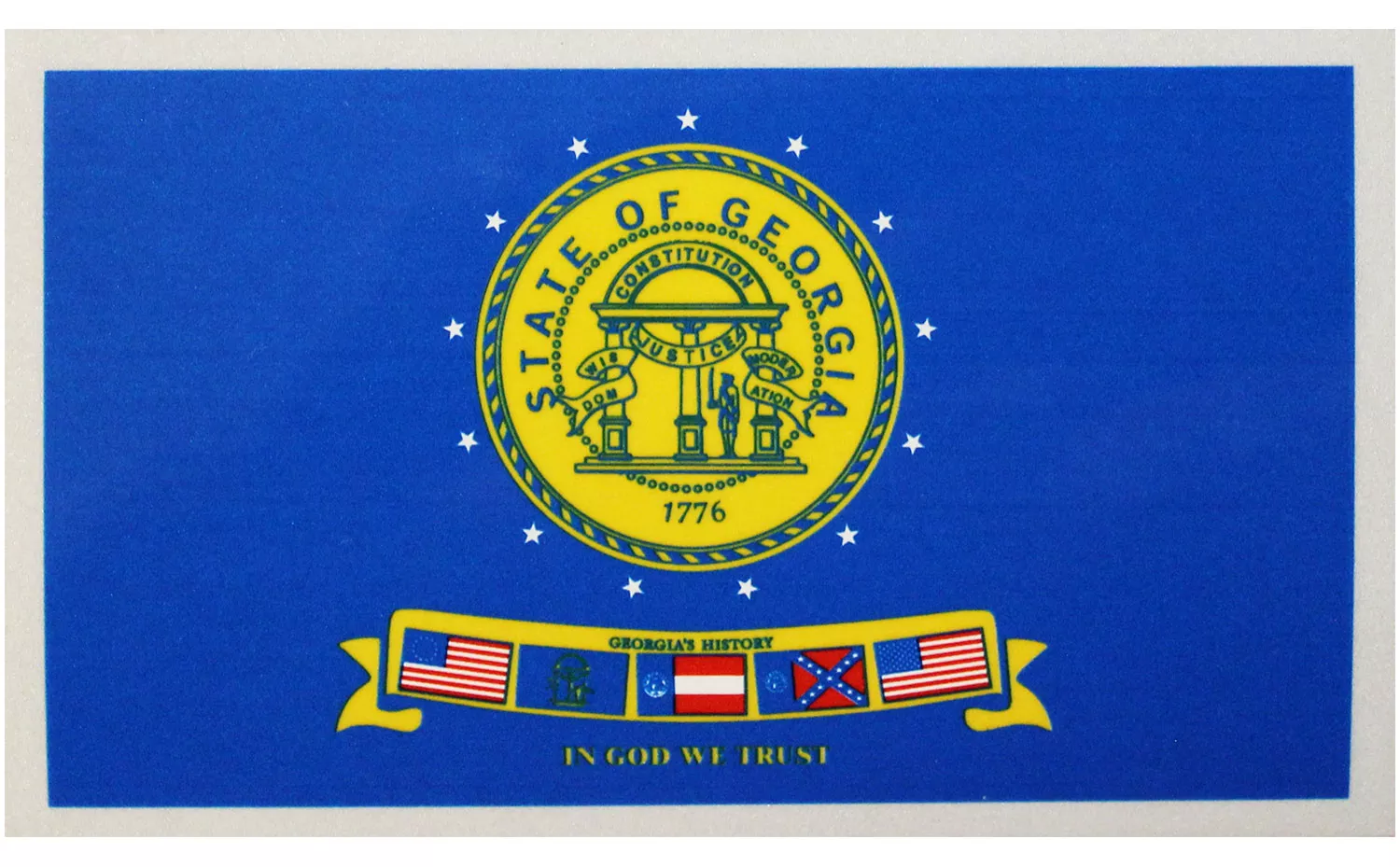 Historic Georgia Flag Auto Decal
