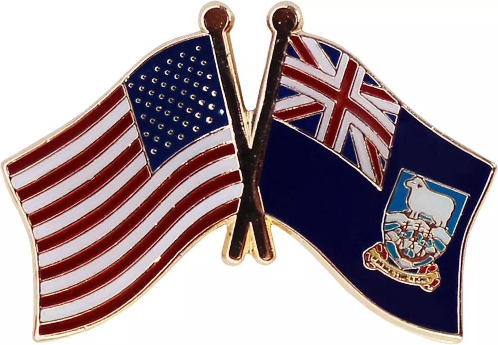 USA and Falkland Islands Flag Friendship Lapel Pin