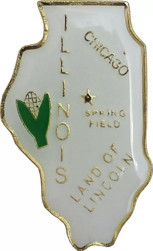 Illinois State Map Lapel Pin