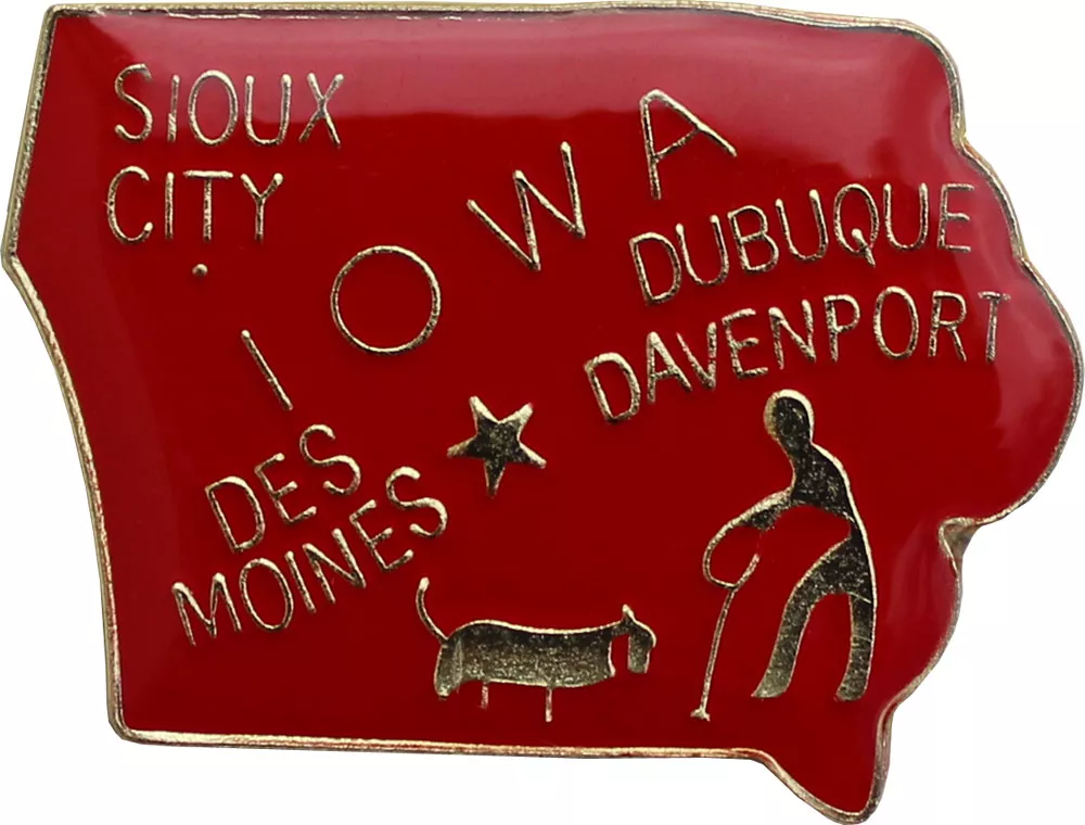 Iowa State Map Lapel Pin