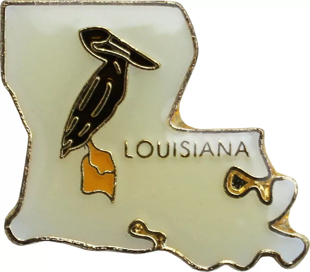Louisiana State Map Lapel Pin