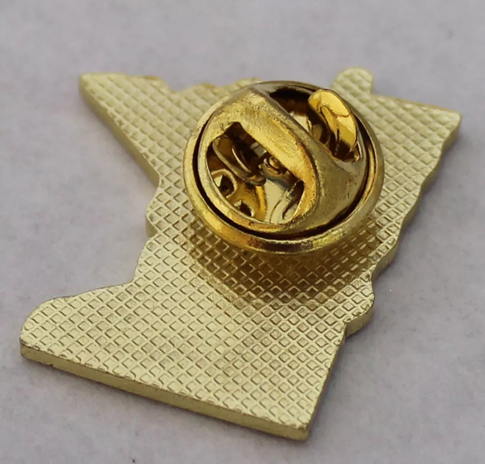 Minnesota State Map Lapel Pin Back
