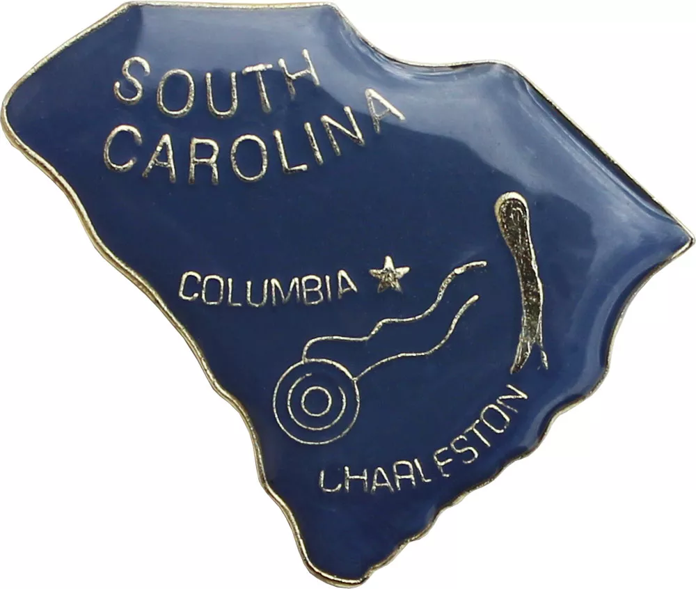 South Carolina State Map Lapel Pin