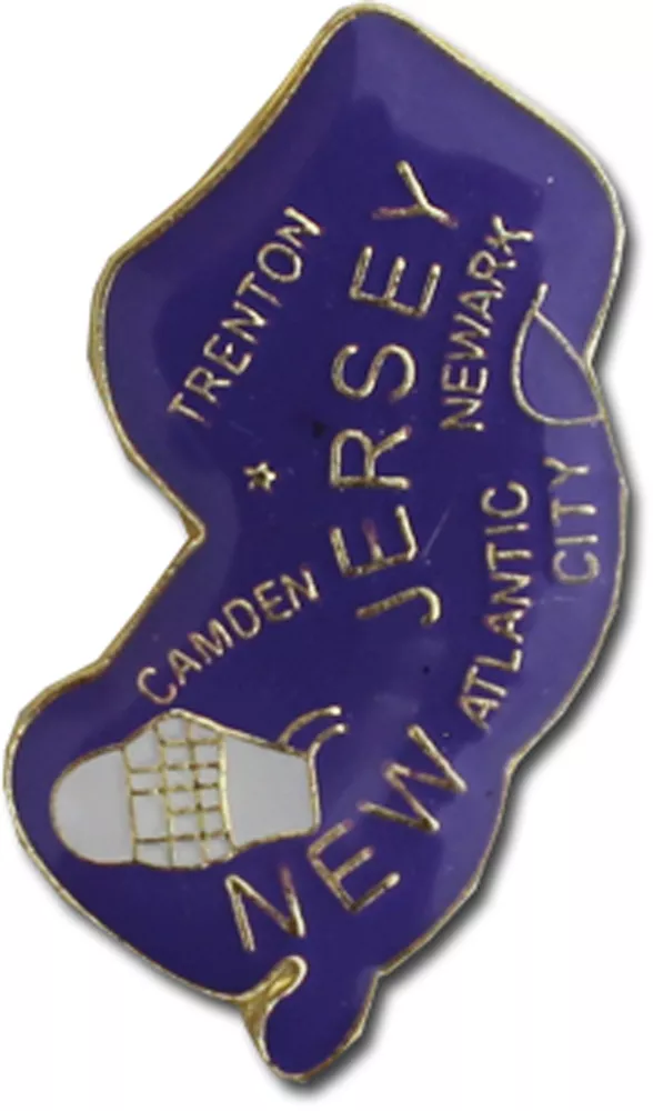 New Jersey State Map Lapel Pin