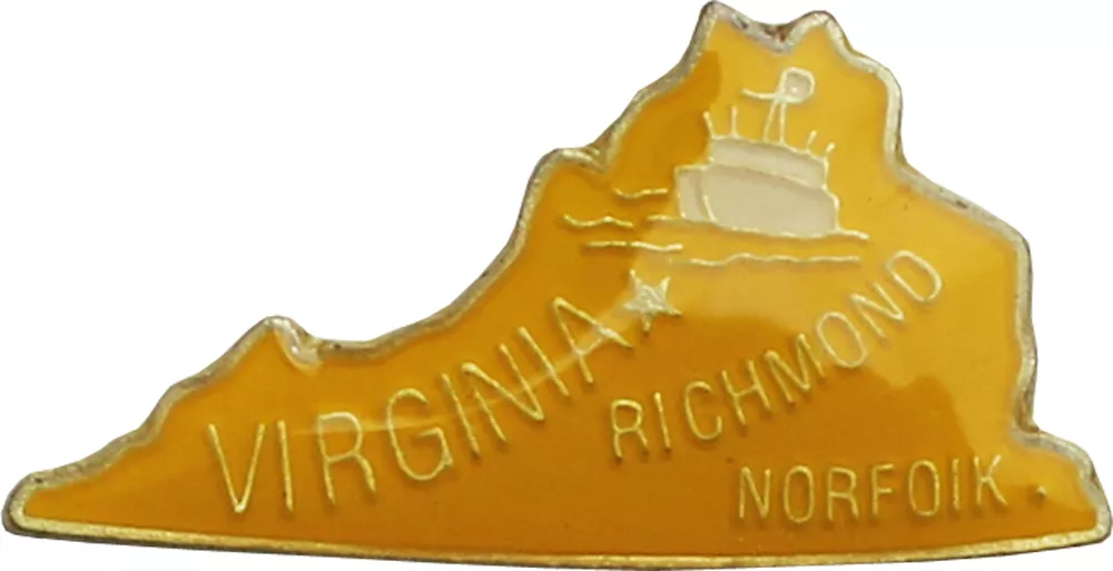 Virginia State Map Lapel Pin
