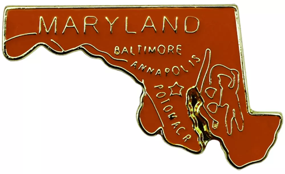 Maryland State Map Lapel Pin