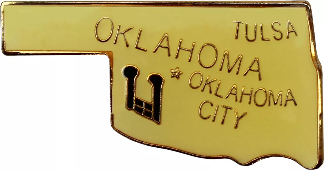 Oklahoma State Map Lapel Pin