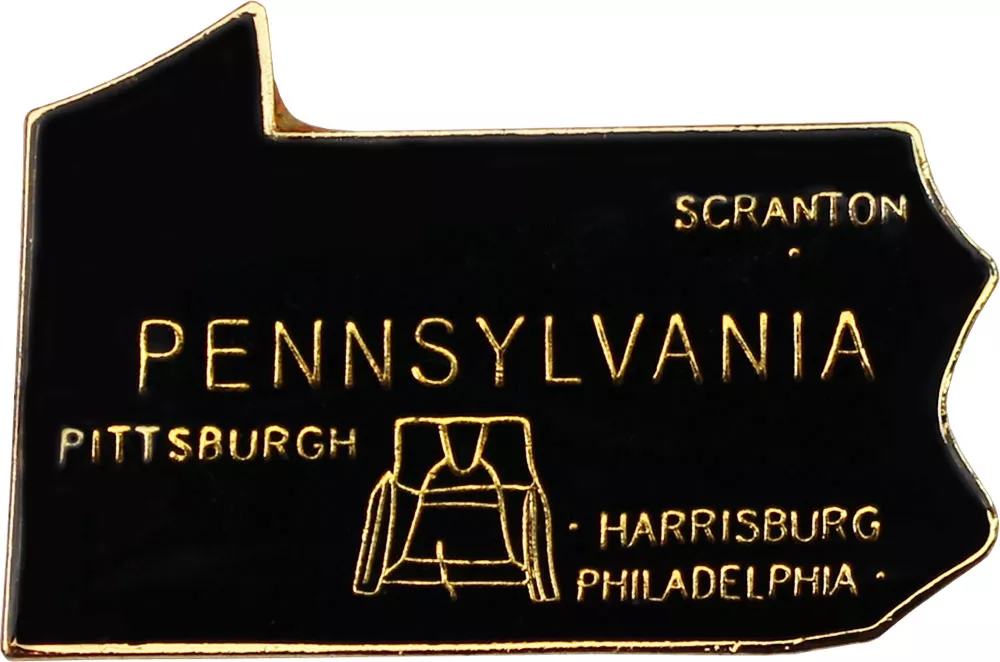 Pennsylvania State Map Lapel Pin