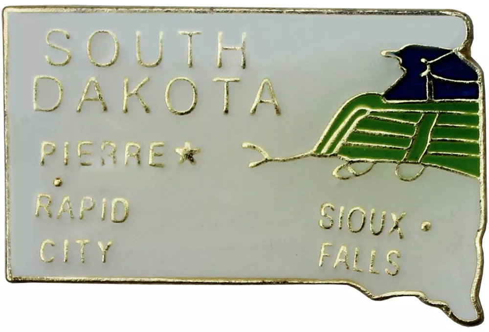 South Dakota State Map Lapel Pin