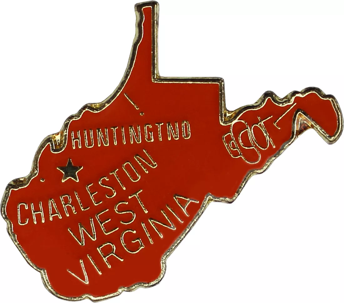West Virginia State Map Lapel Pin