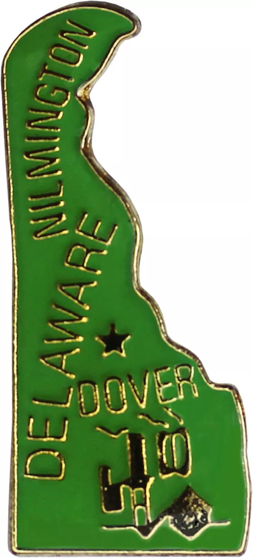 Delaware State Map Lapel Pin