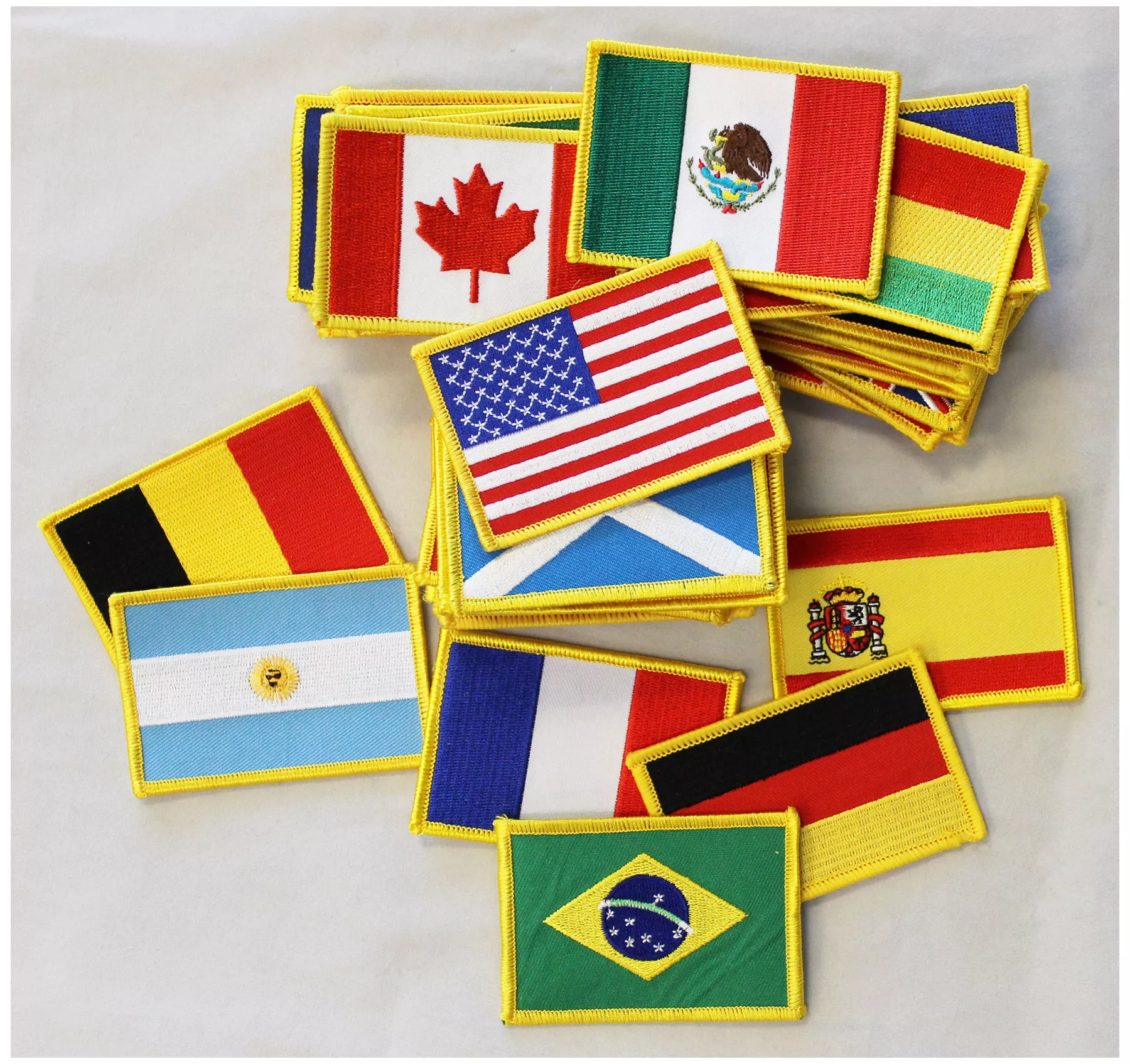 World Cup Soccer Country Flag Rectangular Patch Set
