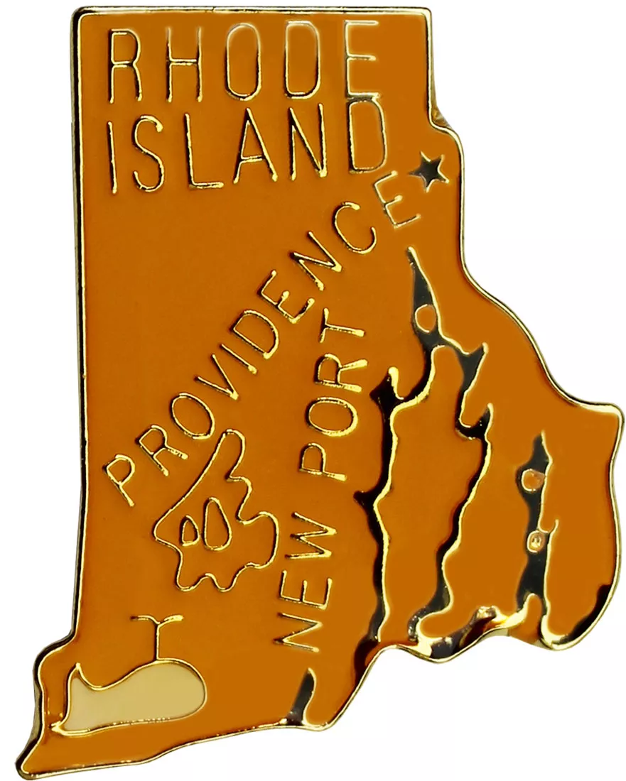 Rhode Island State Map Lapel Pin