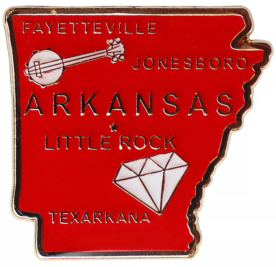 Arkansas State Map Lapel Pin