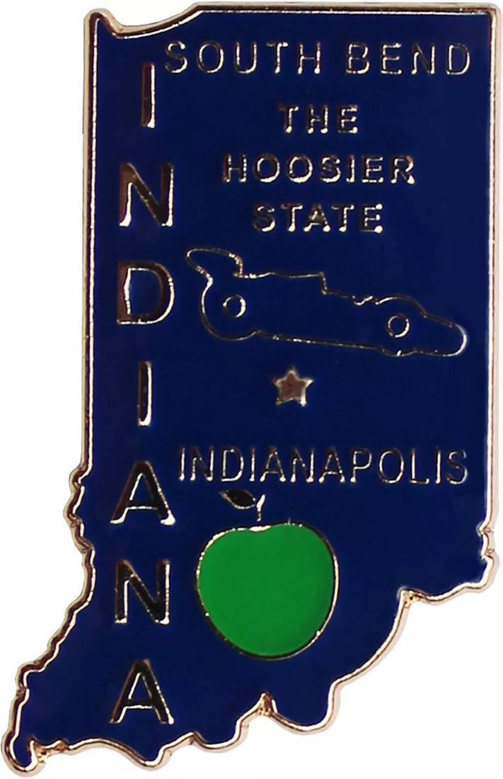 Indiana State Map Lapel Pin