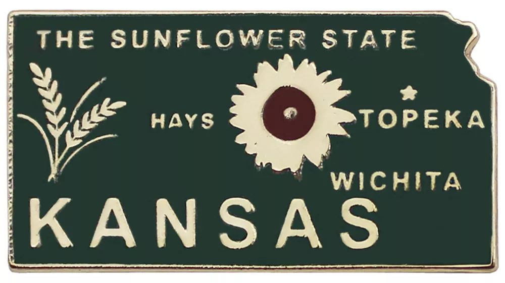 Kansas State Map Lapel Pin