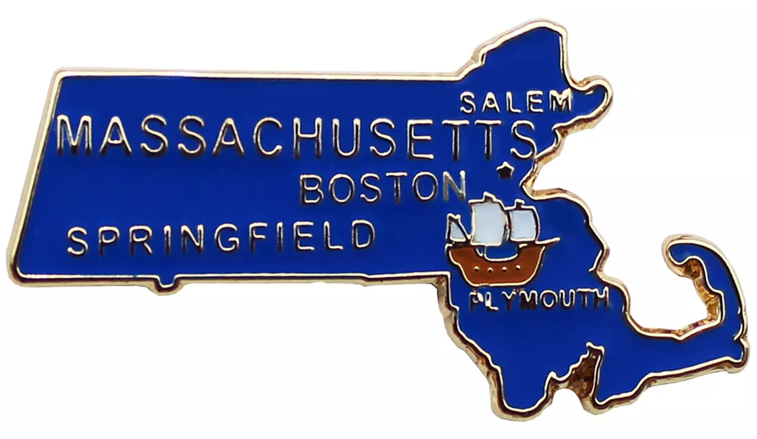 Massachusetts State Map Lapel Pin