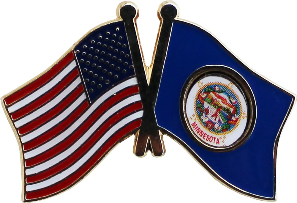 USA and Minnesota Flag Friendship Lapel PIn