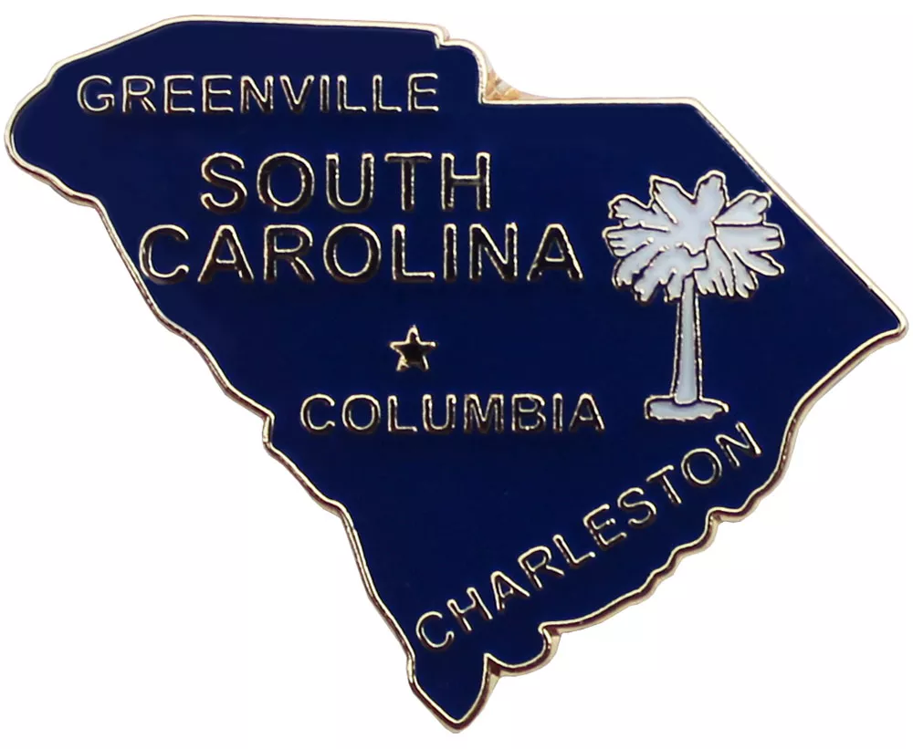 South Carolina State Map Lapel Pin