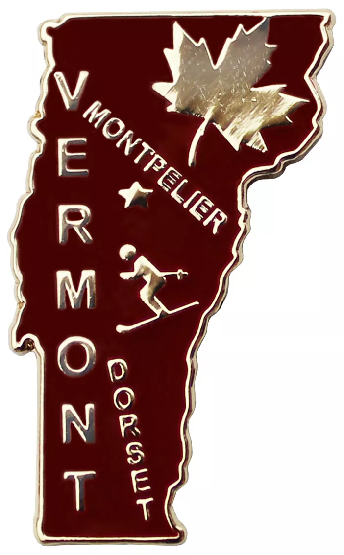 Vermont Map Lapel Pin