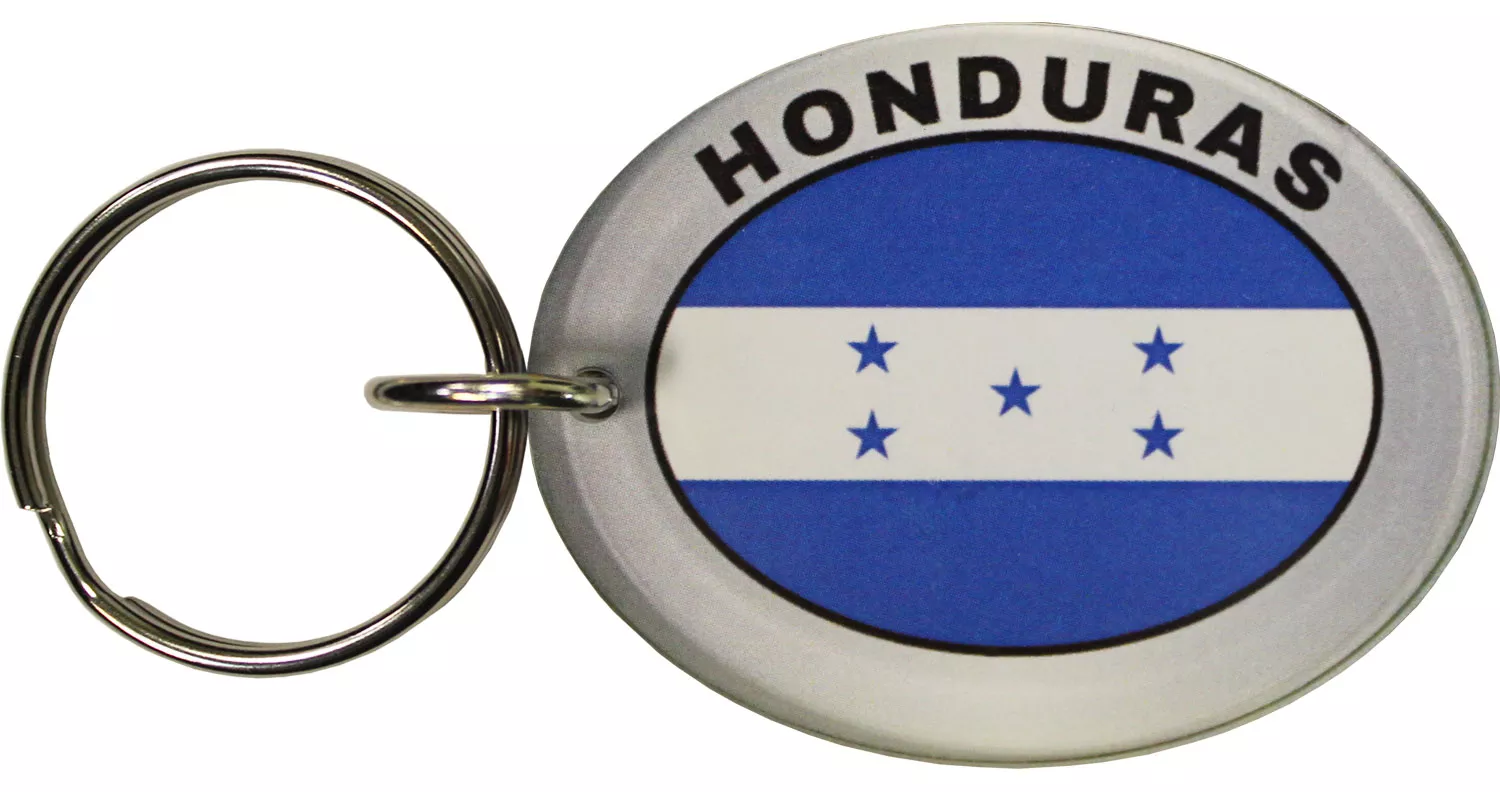Honduras Oval Plastic Keyring
