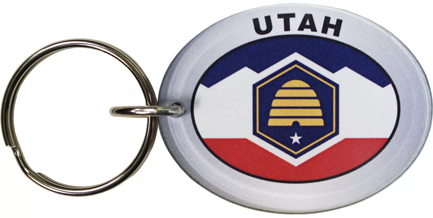 Utah Flag Oval Keyring