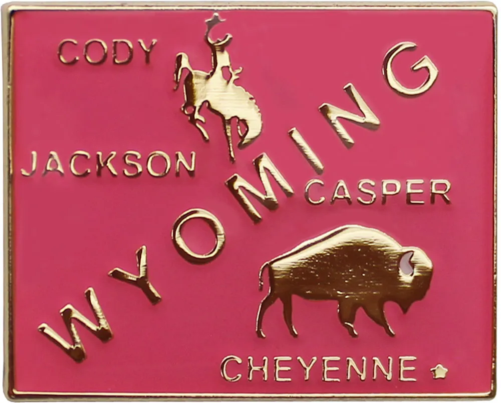 Wyoming State Map Lapel Pin
