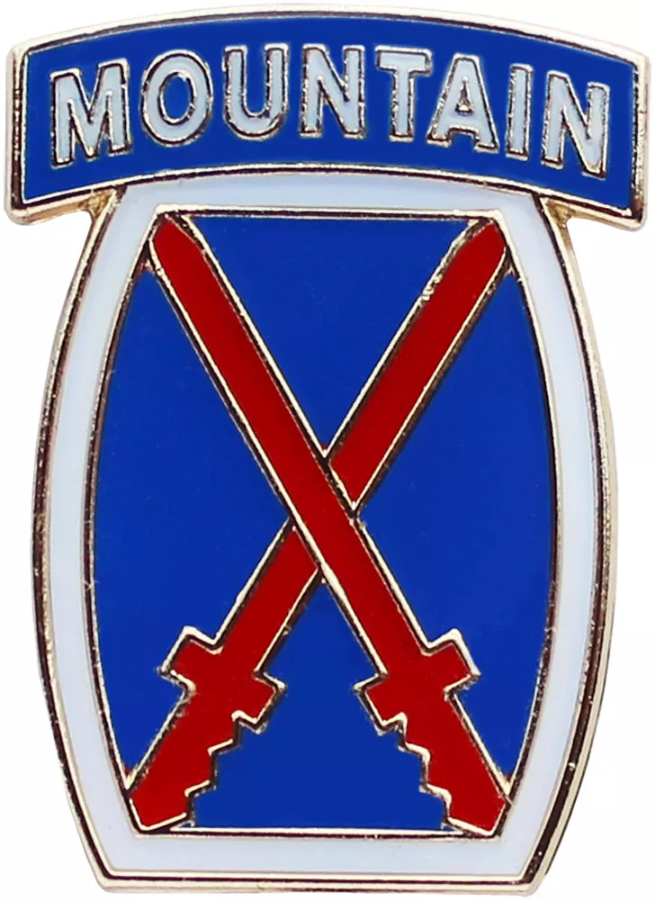 10th Mountain Division Flag Metal Lapel Pin