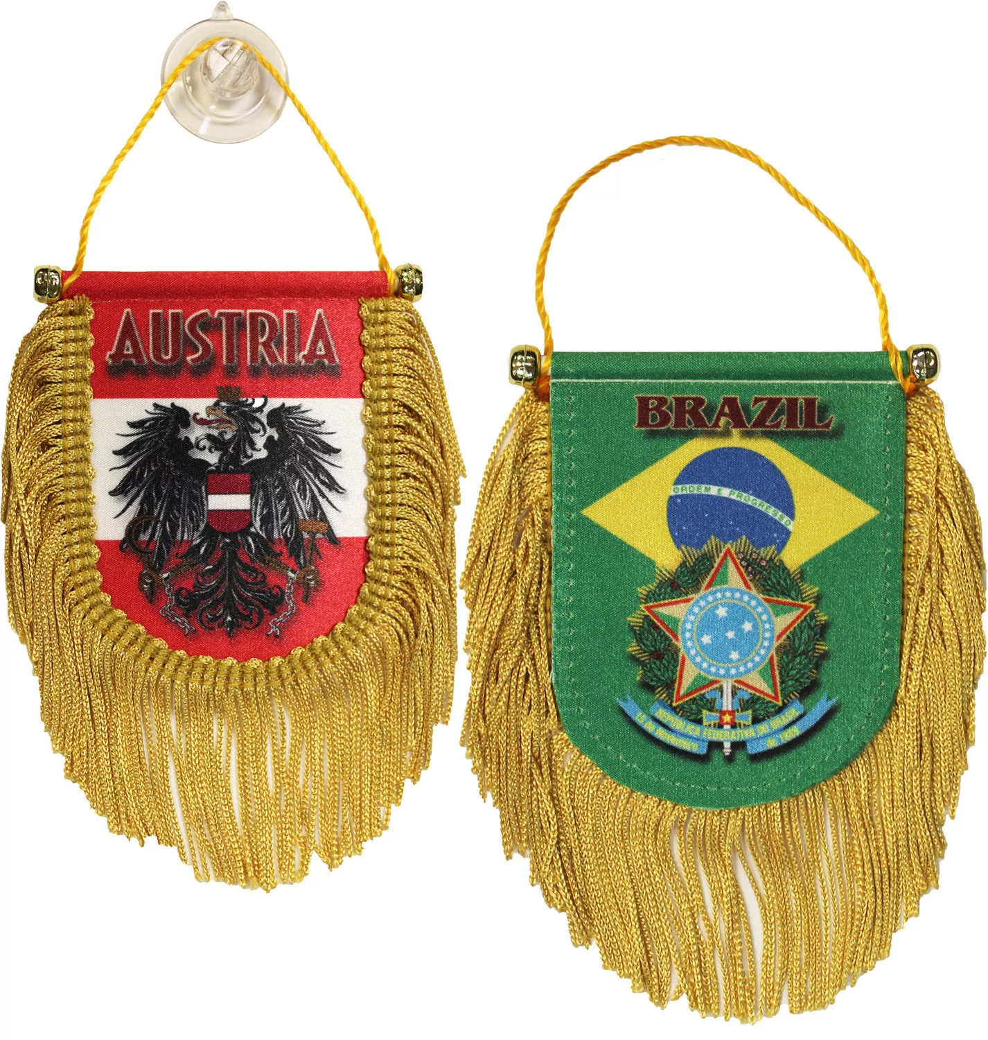 Austria and Brazil Double Sided Window Hanging Flag