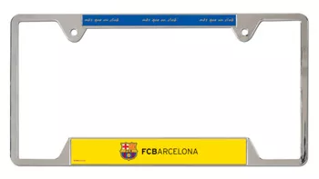 FC Barcelona Metal License Plate Frame (Yellow)