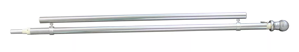 6'x1" Brite Silver Aluminum Spinning Pole - 2-Piece