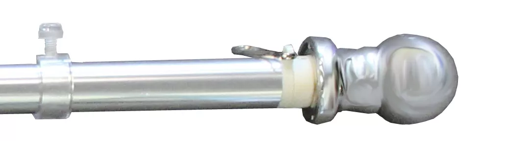 6'x1" Brite Silver Aluminum Spinning Pole - 2-Piece