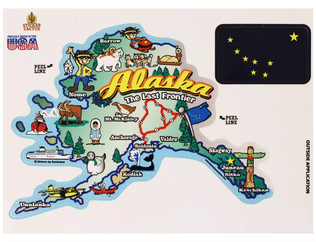 Alaska State Map Die Cut Sticker