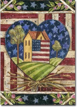American Folk Heart Toland Art Banner