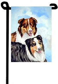 Australian Shepherds - 11"x15" 2-Sided Garden Banner