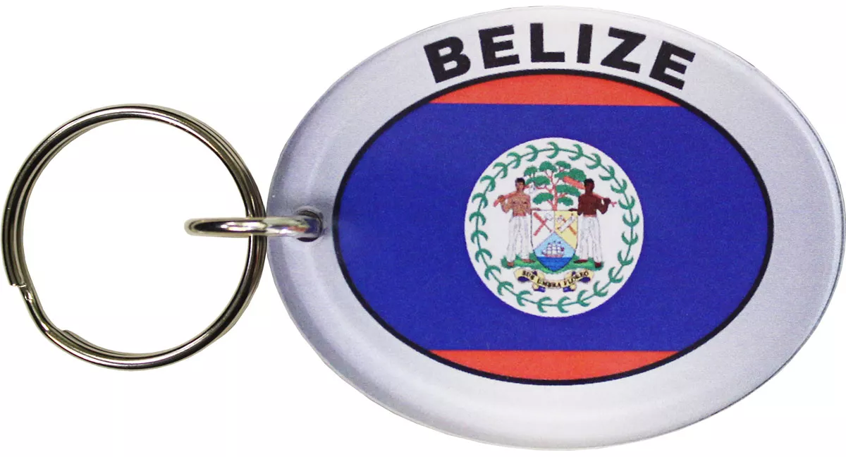 Belize Oval Acrylic Keyring