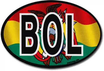 Bolivia Wavy Oval Decal
