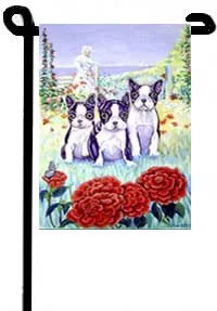 Boston Terrier (Puppies) - 11"x15" 2-Sided Garden Banner